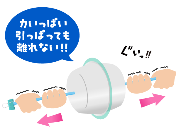 容器を引っ張ってる様子のイメージ