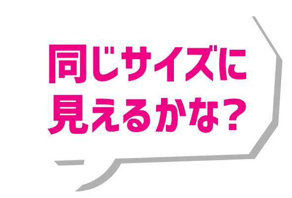 同じサイズに見えるかな？